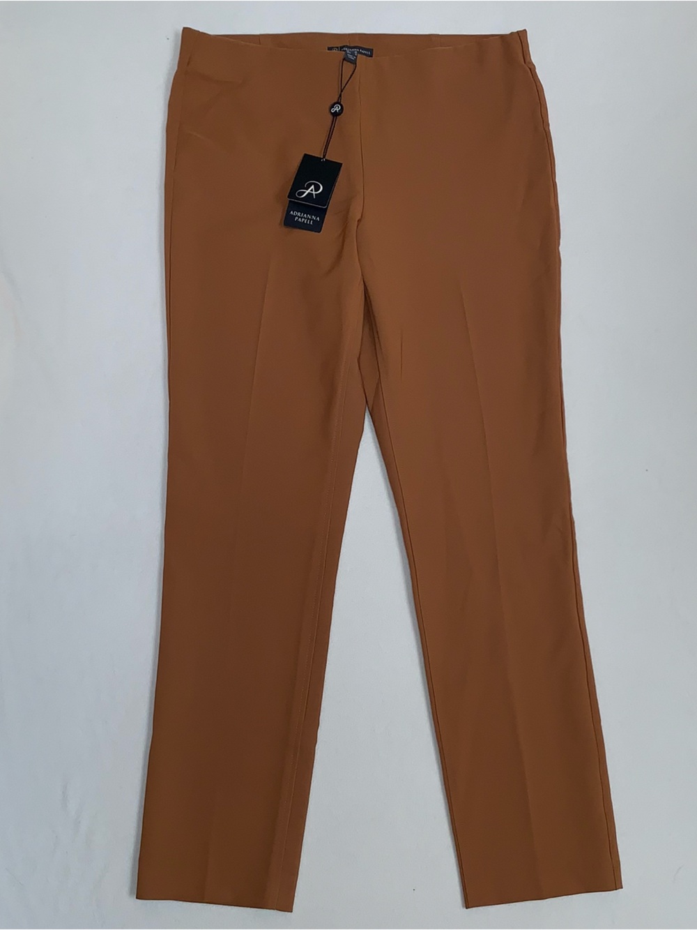 Adrianna Papell Pants Women Sz 6 Brown Bi-Stretch Straight Business Minimalist